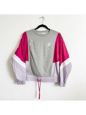 Peloton Size Small Gray Pink Colorblock Pullover Sweatshirt Jacket